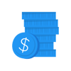 Topic=Misc Spot Illustration, Type=Stacked of Coins, Color=Blue