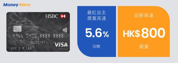 現金回贈信用卡 滙豐Visa SIgnature信用卡