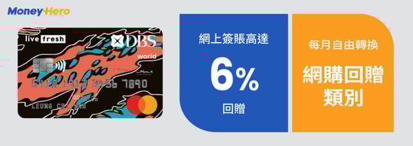 網購信用卡 DBS Live Fresh 信用卡